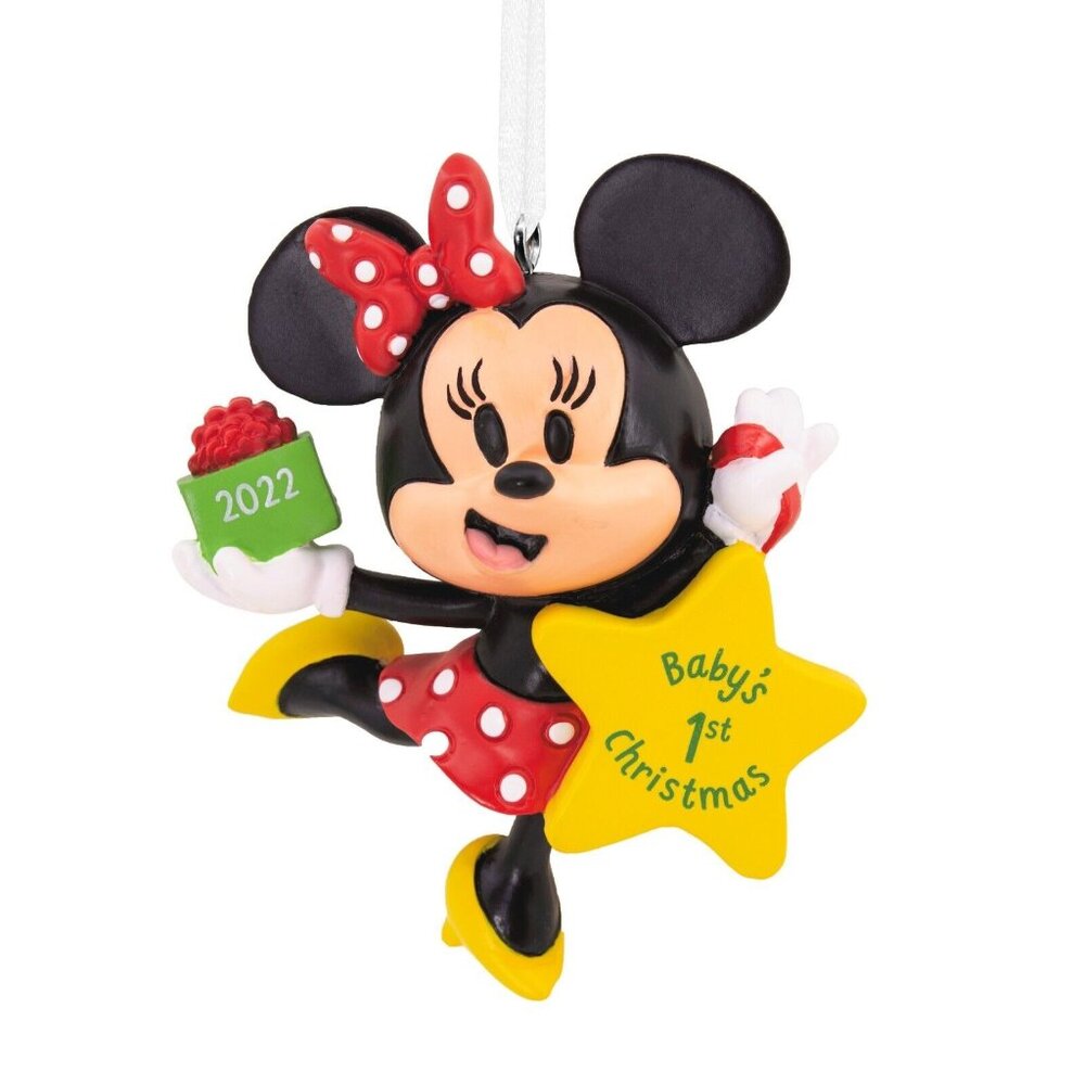 Hallmark Minnie Mouse Babys 1st Christmas 2022 3 inch Decorative Ornament New